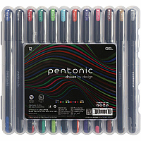 Pentonic Gel Pens 1 mm Pen Point - Assorted Ink - Gel-based - 12 / Pack (PEN12185)