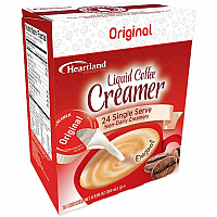 Heartland Single-Serve Liquid Coffee Creamers Original Flavor - 0.37 fl oz (11 mL) - 24/Box - 1 Serving (FLJ157C1)