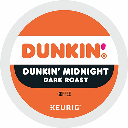 Dunkin Donuts Dunkin'&reg; K-Cup Midnight Coffee Compatible with Keurig Brewer - Dark - K-Cup - Dunkin' Midnight - Kosher - 22 / Box (0316)
