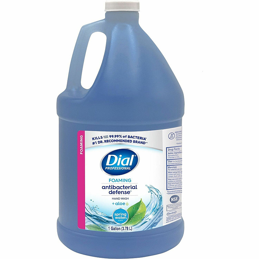 Dial Antibacterial Defense Foaming Handwash Spring Water, Fresh Scent - 1 gal - Pump Dispenser - Bacteria Remover - Hand, Skin - Antibacterial - Blue - Cruelty-free, Sulfate-free, Paraben-free, Phthalate-free, Silicone-free, pH Balanced - 1 Each (35458)