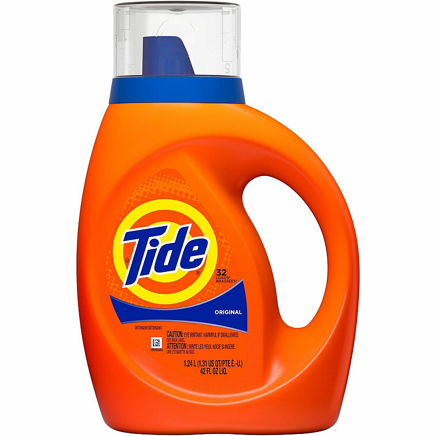 Tide Liquid Laundry Detergent For Laundry, Washing Machine - Liquid - 42 fl oz (1.3 quart) - Original Scent - Phosphate-free - Orange - 1 Bottle (12117)