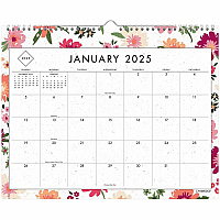 Cambridge GreenPath Wall Calendar Monthly - 12 Month - January - December - 1 Month Single Page Layout - 15" x 12" Sheet Size - 1.93" x 1.37" Block - Twin Wire - Wall Mount - MultiDated Planning Page, Floral Design, Unruled Daily Block, Hanging  (GP49707)