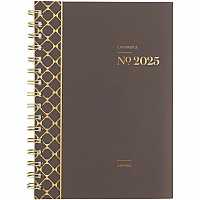 Cambridge WorkStyle Focus Planner Monthly, Weekly - 12 Month - January to December - 1 Week, 1 Month Double Page Layout - 5 1/2" x 8 1/2" Sheet Size - Twin Wire - Brown - Poly Cover - To-do List, Dated Planning Page, Unruled Daily Block, Durab (160620004)