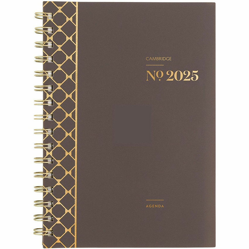 Cambridge WorkStyle Focus Planner Monthly, Weekly - 12 Month - January to December - 1 Week, 1 Month Double Page Layout - 5 1/2" x 8 1/2" Sheet Size - Twin Wire - Brown - Poly Cover - To-do List, Dated Planning Page, Unruled Daily Block, Durab (160620004)