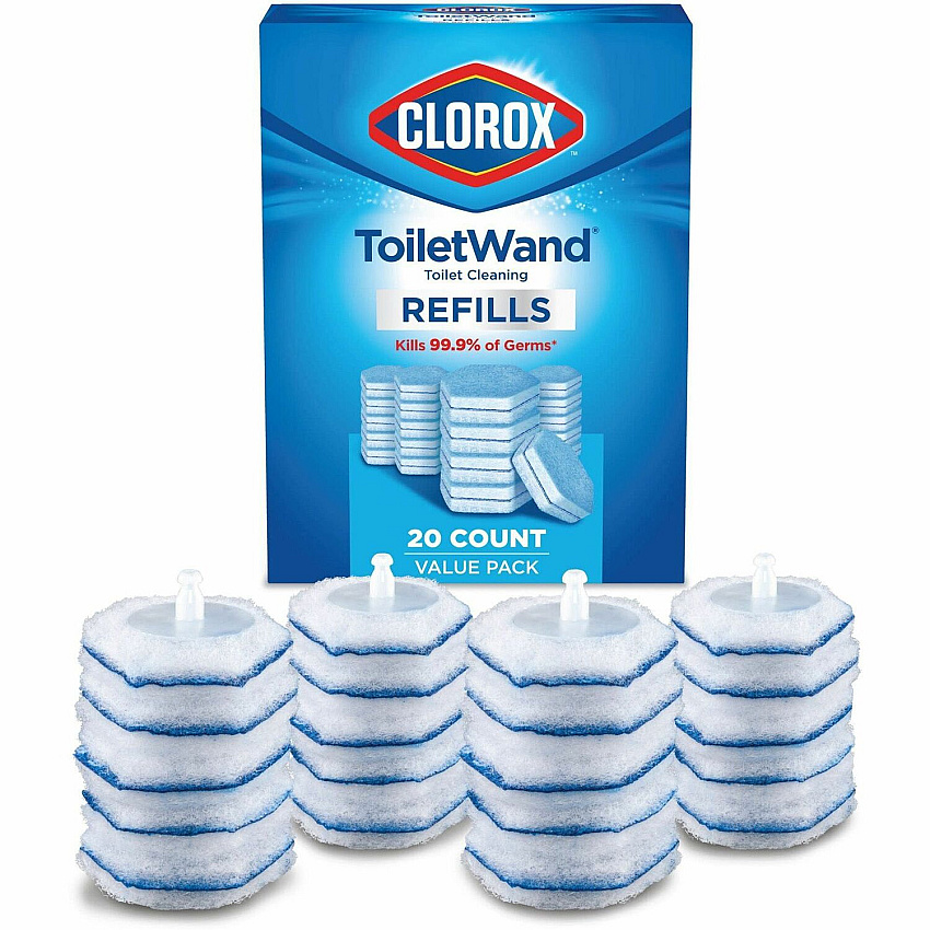 Clorox Toilet Wand Disinfecting Refills Blue, White - 20/Bag - 4 / Carton (31049CT)