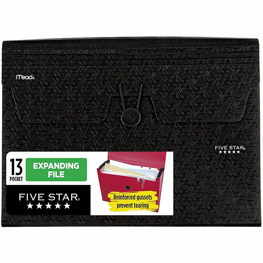 Acco Five Star Letter Expanding File 8 1/2" x 11" - 13 Pocket(s) - Plastic - Assorted - 0% Recycled - 1 Each (350101)