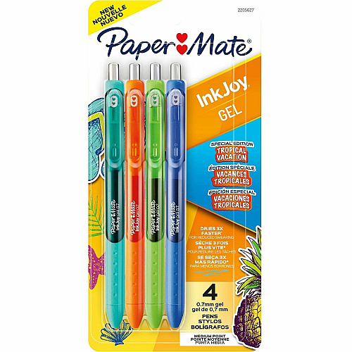 Paper Mate InkJoy Gel Pens 0.7 mm Pen Point - Retractable - Assorted Ink - Gel-based - 4 / Pack (2205627)