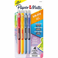 Paper Mate InkJoy Gel Pens 0.7 mm Pen Point - Retractable - Assorted Ink - Gel-based - 4 / Pack (2205628)