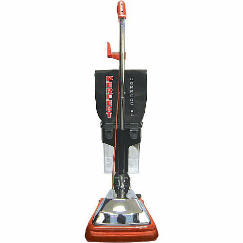 V.A.C. Upright Dirt Cup Vacuum 870 W Motor - Bagged - Dirt Cup - 12" Cleaning Width - Carpet - 50 ft Cable Length - Black, Red - 1 Each (P105)