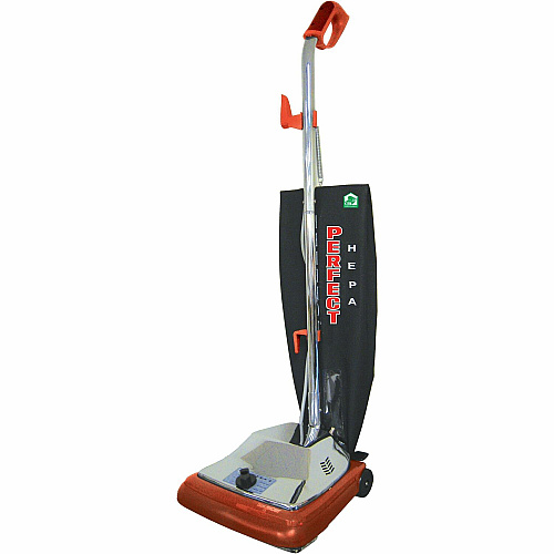 V.A.C. Upright Vacuum with HEPA Filtration 870 W Motor - Bagged - Brushroll - 12" Cleaning Width - Carpet - 50 ft Cable Length - HEPA - Black, Red - 1 Each (P103)
