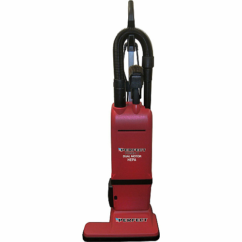 V.A.C. Dual-Motor Commercial Vacuum Crevice Tool, Wand, Combo Brush, Upholstery Tool, Hose - 15" Cleaning Width - 50 ft Cable Length - 6 ft Hose Length - HEPA - Red - 1 Each (DM101)