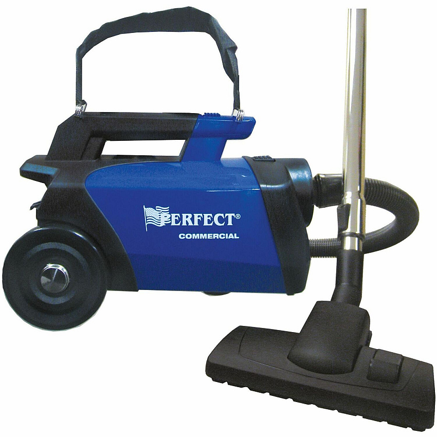 V.A.C. HEPA Portable Commercial Canister Vacuum Bagged - Nozzle, Floor Tool, Combo Brush, Upholstery Tool, Crevice Tool, Wand, Rug Tool - Rug - 30 ft Cable Length - 7.5 ft Hose Length - HEPA - Blue - 1 Each (C105)