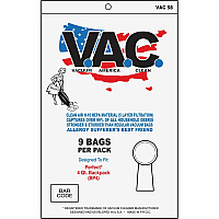 V.A.C. Perfect 4-Quart Backpack Vacuum Bags 9/Pack - 5 / Bundle - 1 gal - White (VAC58)
