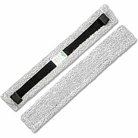 Unger VisaVersa Pro Pads 17.72" Length - Cleaning - Absorbent, Lightweight, Machine Washable, Hook & Loop Fastener - MicroFiber - Gray, White - 10 / Carton (VEP45)