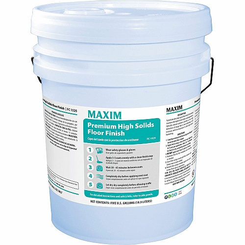 Midlab Premium High Solids Floor Finish For Floor - Ready-To-Use - 640 fl oz (20 quart) - Non-yellowing, Scuff Resistant - White - 1 Each (15250005)