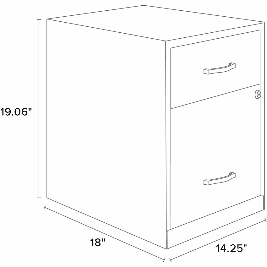 NuSparc File Cabinet 14.2" Width x 18" Depth x 19" Height - 2 x Drawer(s) for File, Box - Letter - Vertical - Locking Drawer, Glide Suspension - Stone - Baked Enamel - Steel - Recycled (VF218GASN)