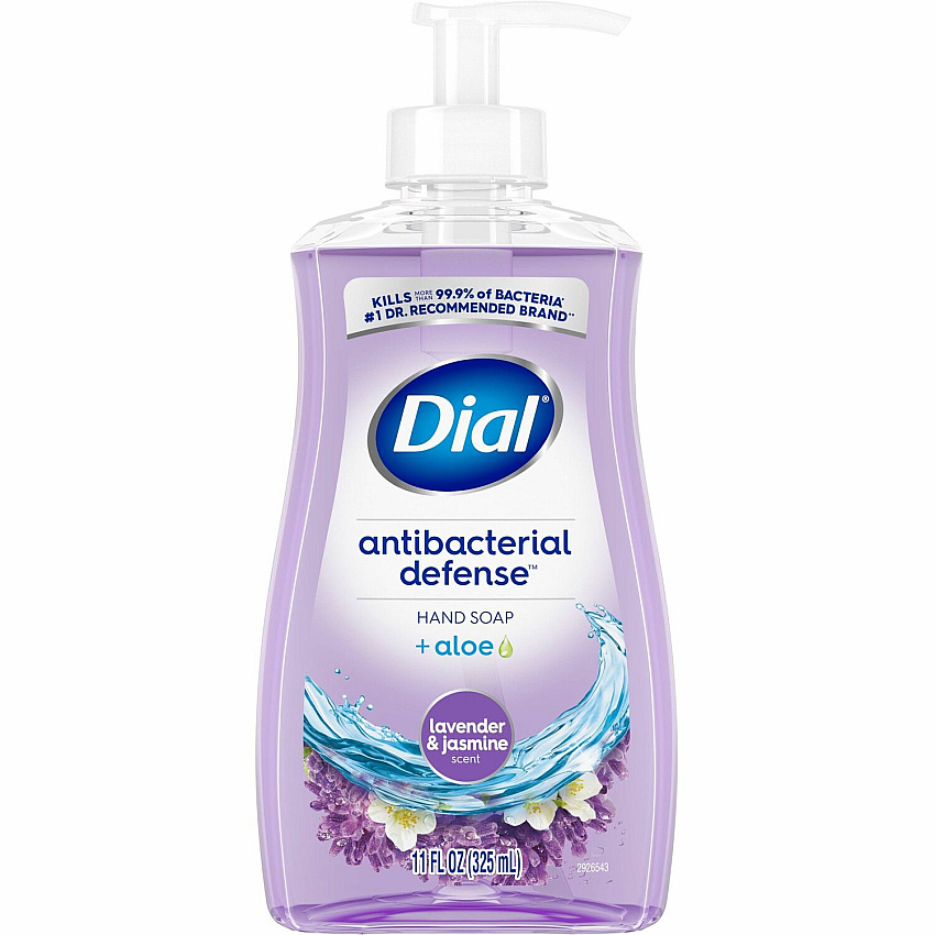 Dial Antibacterial Defense Liquid Hand Soap Fresh Scent - 11 fl oz - Pump Dispenser - Bacteria Remover - Hand, Skin - Antibacterial - Lavender - Recycled - Cruelty-free, Paraben-free, Phthalate-free, Silicone-free, Sulfate-free, Scented - 1 Each (20934)
