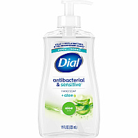 Dial Sensitive Skin Antibacterial Soap Fresh, Aloe Scent - 11 fl oz - Pump Dispenser - Bacteria Remover - Hand, Skin - Antibacterial - Green - Recycled - Cruelty-free, Paraben-free, Phthalate-free, Silicone-free, pH Balanced, Sulfate-free - 1 Each (20946)
