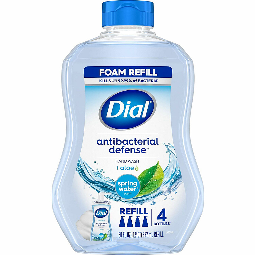 Dial Complete Foaming Handwash Spring Water, Aloe Scent - 30 fl oz - Bottle Dispenser - Bacteria Remover - Hand, Skin - Moisturizing - Recycled - Cruelty-free, Sulfate-free, Paraben-free, Phthalate-free, Silicone-free - 1 Each (35087)