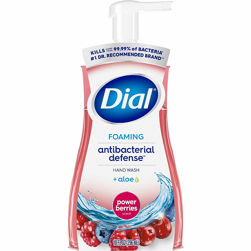 Dial Power Berries Foam Soap Power Berries Scent - 10 fl oz - Pump Bottle Dispenser - Bacteria Remover - Hand, Skin - Antibacterial - Red - Pleasant Scent - 1 Each (34727)