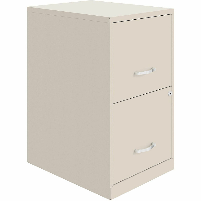 NuSparc Mobile File Cabinet 14.2" Width x 18" Depth x 26.5" Height for File - Letter - Locking Drawer, Glide Suspension, Drawer Extension, Cam Lock - Stone - Steel, Painted Steel - Recycled (VF218AASN)
