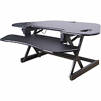 Rocelco CADR-46 Corner Sit-to-Stand Desk Riser 40 lb Load Capacity - 23.20