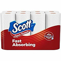 Scott Choose-A-Sheet Paper Towels 100 Sheets/Roll - White - Paper, Fiber - 12 / Pack (55416)