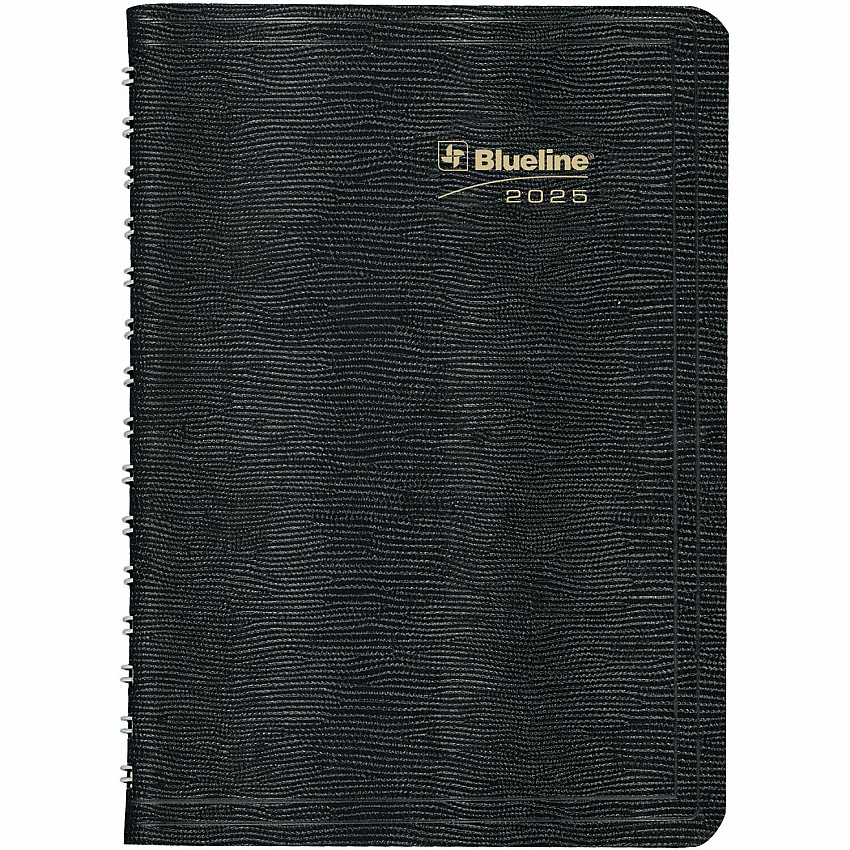 Rediform Plan and Link Daily Appointment Planner Daily - 12 Month - January 2025 to December 2025 - 7:00 AM to 7:30 PM - Half-hourly - 1 Day Single Page Layout - 5" x 8" Sheet Size - Twin Wire - Black - Reference Month, Holiday Listing, Moon Ph (C1504W81)