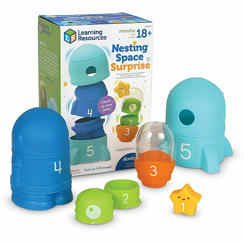 Learning Resources Nesting Space Surprise Theme/Subject: Fun - Skill Learning: Number Recognition, Alien, Stars, Fine Motor, Counting, Imagination, Exploration, Space - 9 Pieces - 18 Months & Up - 1 Each (LER6377)