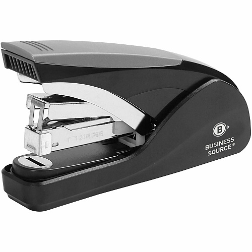 Business Source Full-strip Effortless Stapler Staples Upto 25 Sheet - Holds Upto 210 Staple - Full Strip - Front Loading - Black - 1 Each (BSN65660)