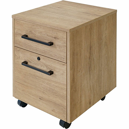 Martin Mason Monarca Laminate Unit 24" Height x 18" Width - Total Drawer(s): 2 - Material: Thermofused Laminate (TFL) - Finish: Monarca Natural, Wood - Heavy Duty, Durable, Long Lasting, Lockable Drawer, Security Lock, Storage Drawer, Ball Bear (IMMN202M)