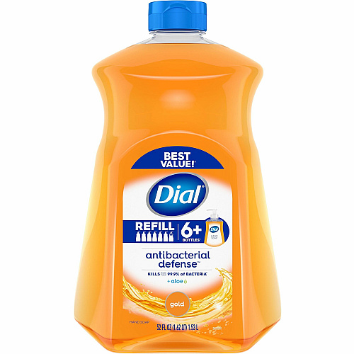 Dial Antibacterial Defense Liquid Hand Soap 1.63 quart - Bottle Dispenser - Bacteria Remover - Hand - Antibacterial - Gold - Recycled - Cruelty-free, Paraben-free, Phthalate-free, Silicone-free, pH Balanced - 3 / Carton (17014CT)
