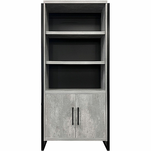 Martin Mason Concrete Laminate Unit 78" Height x 36" Width x 12" Depth - 2 Door(s) - 4 Shelve(s) - 3 Adjustable Shelf(ves) - Material: Thermofused Laminate (TFL) - Finish: Concrete, Stone - Durable, Long Lasting, Adjustable Shelf - For Office (IMMN3678DC)