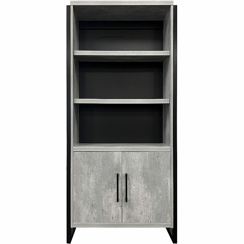 Martin Mason Concrete Laminate Unit 78" Height x 36" Width x 12" Depth - 2 Door(s) - 4 Shelve(s) - 3 Adjustable Shelf(ves) - Material: Thermofused Laminate (TFL) - Finish: Concrete, Stone - Durable, Long Lasting, Adjustable Shelf - For Office (IMMN3678DC)
