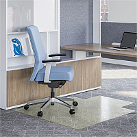 Deflecto OceanMat Chairmat Commercial, Low Pile, Chair, Carpeted Floor - 53