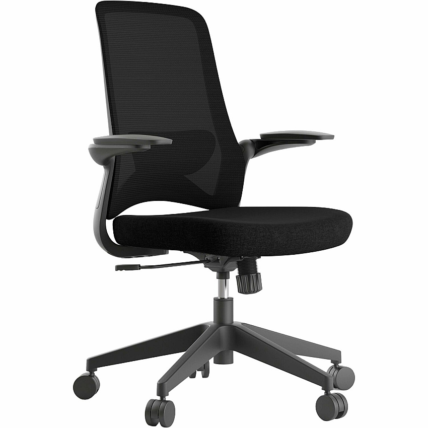 Eurotech Swivel-Tilt Chair Black Seat Color - Fabric Seat Material - Black Back Color - Mesh Back Material - Black Frame Color - 5-star Base - Black - Armrest - 1 Each (RYZE)