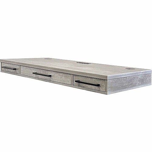 Martin Mason Concrete Laminate Unit x 60" Width x 24" Depth - Total Drawer(s): 3 - Finish: Concrete, Stone - AC Power Outlet - For Office Supplies - 1 Each (IMMN384TC)
