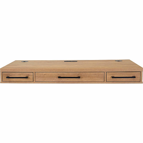 Martin Mason Concrete Laminate Unit x 60" Width x 24" Depth - Total Drawer(s): 3 - Finish: Monarca Natural, Wood - AC Power Outlet - For Office Supplies - 1 Each (IMMN384TM)