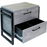 Martin Mason Concrete Laminate Unit 31" Height x 34" Width x 21" Depth - Total Drawer(s): 2 - Material: Thermofused Laminate (TFL) - Finish: Concrete, Stone - Durable, Long Lasting, Lockable Drawer - For Storage, Document - 1 Each (IMMN450C)