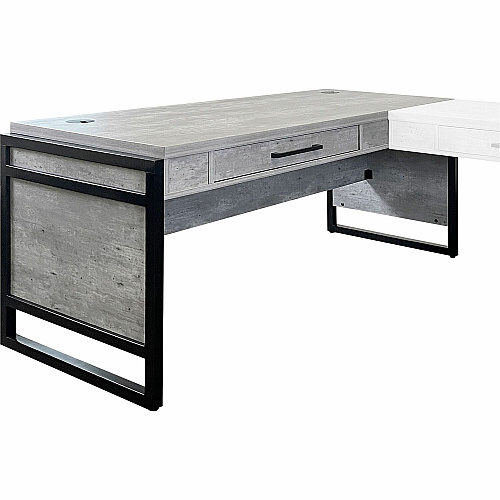 Martin Mason Concrete Laminate Unit L-shaped - 31" Height x 60" Width x 30" Depth - Total Drawer(s): 1 - Material: Laminate - Finish: Stone, Concrete - Grommet - 1 Each (IMMN386RC)