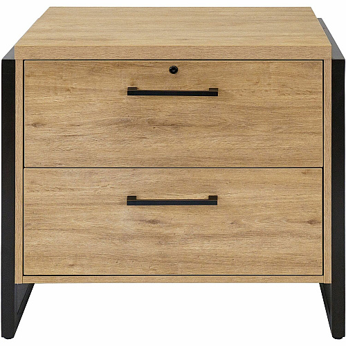 Martin Mason Monarca Laminate Unit 31" Height x 34" Width x 21" Depth - Total Drawer(s): 2 - Material: Thermofused Laminate (TFL) - Finish: Monarca Natural, Wood - Durable, Long Lasting, Lockable Drawer - For Storage, Office, Document - 1 Each (IMMN450M)