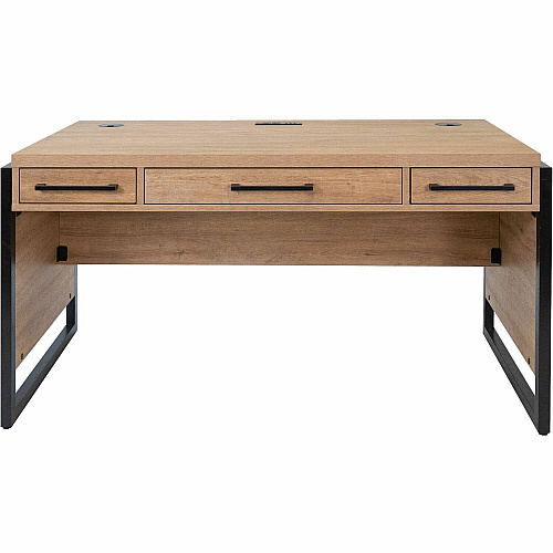 Martin Mason Monarca Laminate Unit 31" Height x 60" Width x 30" Depth - Total Drawer(s): 3 - Material: Thermofused Laminate (TFL) - Finish: Monarca, Wood - Storage Drawer, Center Drawer, Cable Management, Grommet, Durable, Long Lasting, AC Powe (IMMN384M)