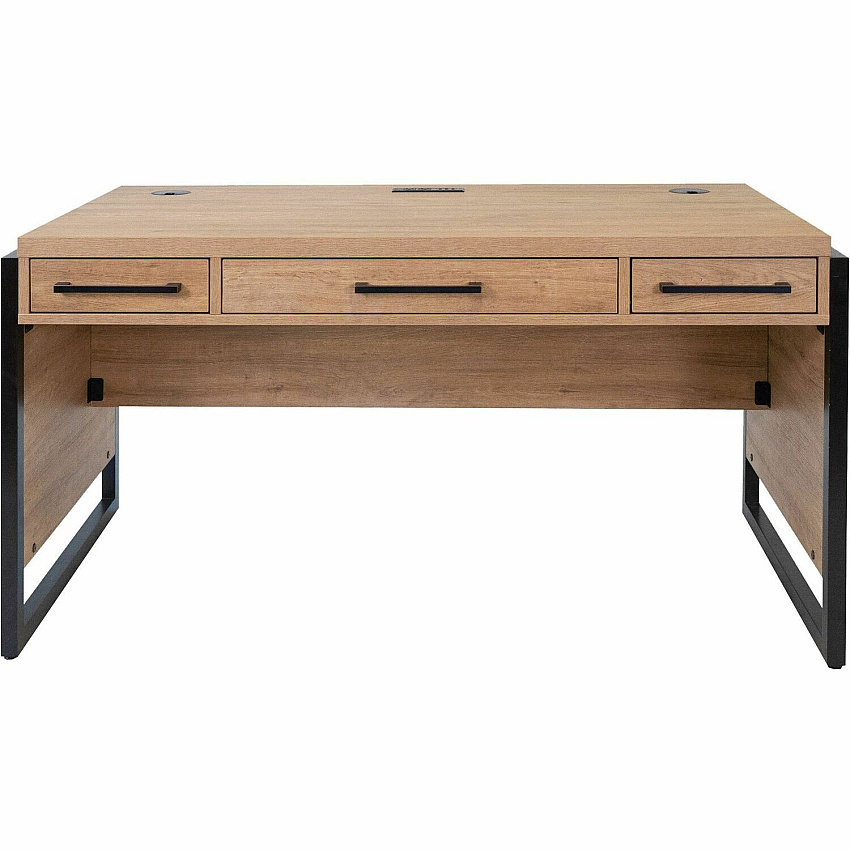 Martin Mason Monarca Laminate Unit 31" Height x 60" Width x 30" Depth - Total Drawer(s): 3 - Material: Thermofused Laminate (TFL) - Finish: Monarca, Wood - Storage Drawer, Center Drawer, Cable Management, Grommet, Durable, Long Lasting, AC Powe (IMMN384M)