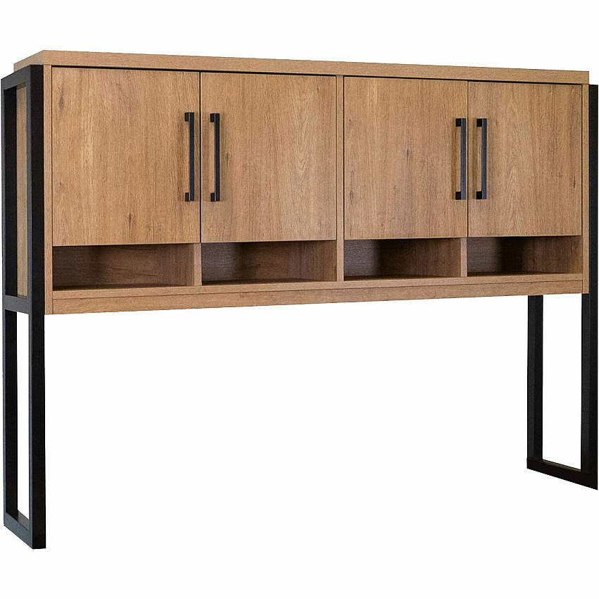 Martin Mason Monarca Laminate Unit 47.5" Height x 66" Width x 12" Depth - 4 Door(s) - 2 Adjustable Shelf(ves) - Material: Thermofused Laminate (TFL) - Finish: Monarca Natural, Wood - Open Storage, Durable, Long Lasting - For Office Supplies, Do (IMMN682M)