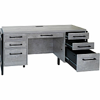 Martin Mason Concrete Laminate Unit 31" Height x 66" Width x 21" Depth - Total Drawer(s): 7 - Material: Thermofused Laminate (TFL) - Finish: Concrete, Stone - Center Drawer, Storage Drawer, Heavy Duty, Ball Bearing Slide, Durable, Long Lasting, (IMMN689C)