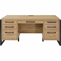 Martin Mason Monarca Laminate Unit 31" Height x 66" Width x 21" Depth - Total Drawer(s): 7 - Material: Thermofused Laminate (TFL) - Finish: Monarca Natural, Wood - Center Drawer, Storage Drawer, Heavy Duty, Ball Bearing Slide, Durable, Long Las (IMMN689M)