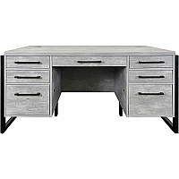 Martin Mason Concrete Laminate Unit 31" Height x 66" Width x 30" Depth - Total Drawer(s): 7 - Double Pedestal - Material: Thermofused Laminate (TFL) - Finish: Concrete, Stone - Center Drawer, Storage Drawer, Cable Management, Grommet, Heavy Dut (IMMN680C)