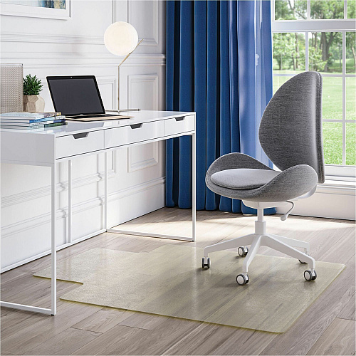 Deflecto OceanMat Chairmat Hard Floor, Chair, Wood Floor, Tile Floor, Laminate Floor48" Width x 36" Depth - Lip Size 10" Length x 19" Width - Lipped - Plastic, Polyethylene Terephthalate (PET) - Clear - 1 / Each (CM2G112OCB)