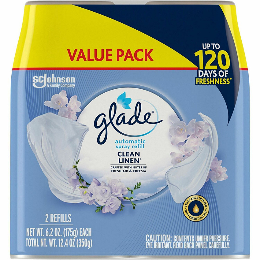 Glade Automatic Spray Refill Value Pack Spray - 12.4 fl oz (0.4 quart) - 70 Day - Long Lasting - 2 / Pack (375366)
