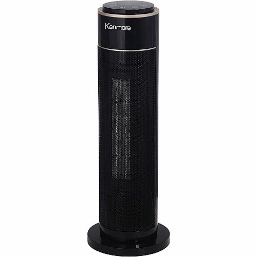 ESM 21" Oscillating Tower Heater 2 x Heat Settings - Timer - Remote Control - Oscillation - Office, Room, Living Room - Tower - Black (KM65010BK)